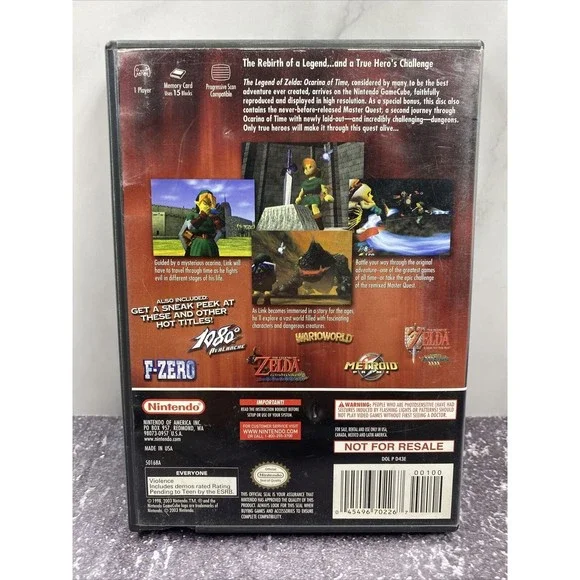 The Legend of Zelda: Ocarina of Time- Master Quest (Nintendo GameCube, 2003) CIB